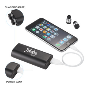 Photo of Metal True Wireless Earbuds And Power Bank