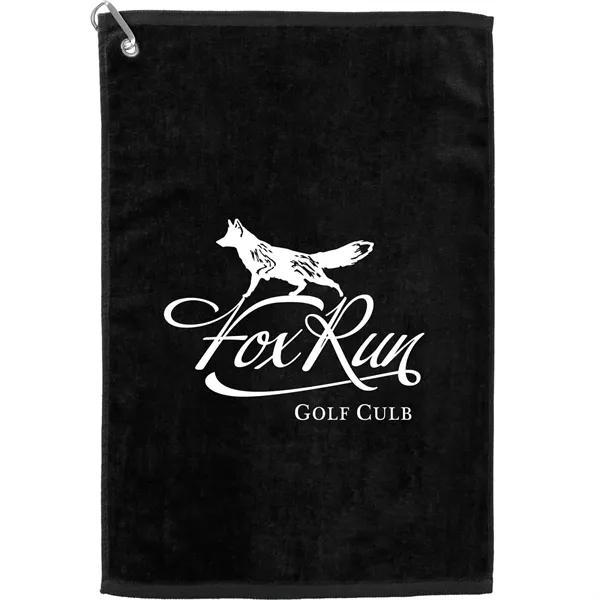 Black (Bk) color option for 16" X 25" Terry Golf Towel