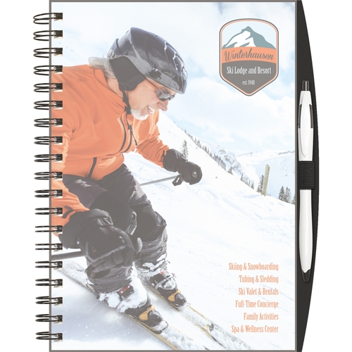 Photo of Clear View 7" X 10" Medium Note Book W/ Pen Port & Pen