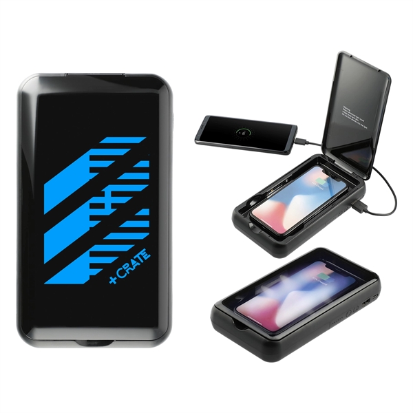 Black (Bk) color option for Pristine 10000 Wireless Power Bank W/ Uv Sanitizer