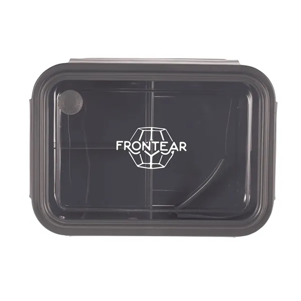 Black (Bk) color option for Three Compartment Food Storage Bento Box
