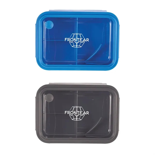 Blue (Bl) color option for Three Compartment Food Storage Bento Box