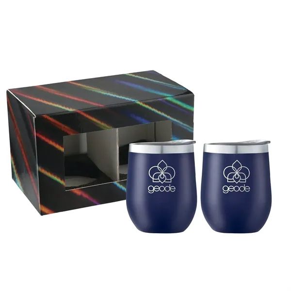 Navy (Ny) color option for Corzo Cup 12oz 2 In 1 Gift Set