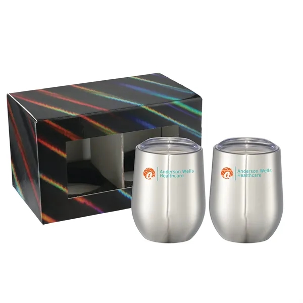 Silver (Sl) color option for Corzo Cup 12oz 2 In 1 Gift Set