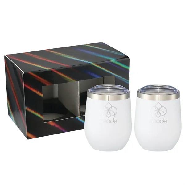 White (Wh) color option for Corzo Cup 12oz 2 In 1 Gift Set