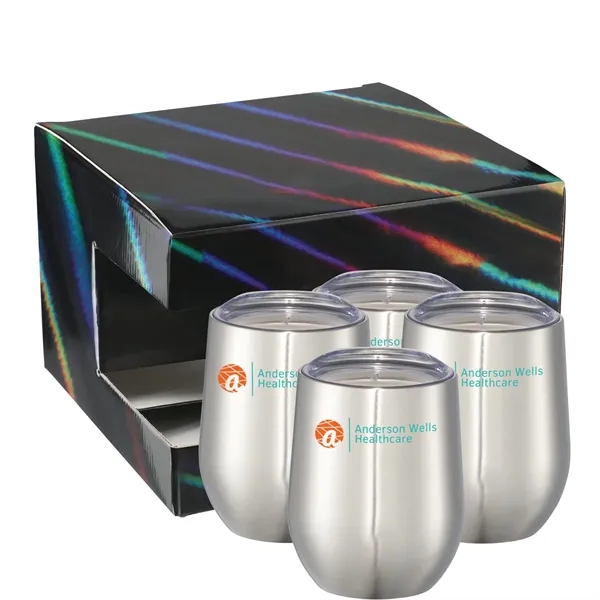 Silver (Sl) color option for Corzo Cup 12oz 4 In 1 Gift Set