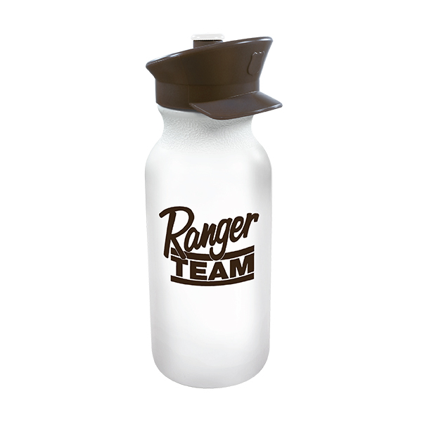 Frosted color option for 20 Oz. Value Cycle Bottle With Police Hat Push 'N Pull Cap