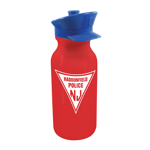 Red color option for 20 Oz. Value Cycle Bottle With Police Hat Push 'N Pull Cap
