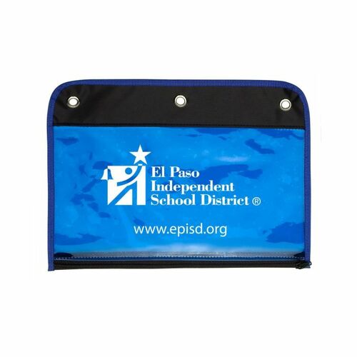 Photo of Zippered Portfolio Pouch W/Three Holes   Blue