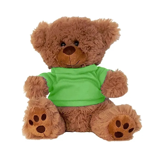 Brown/ Lime Shirt color option for Plush Bear W/ Embroidered Paws And T Shirt