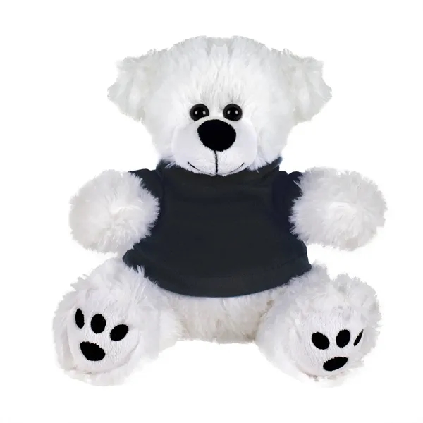 White/ Black Shirt color option for Plush Bear W/ Embroidered Paws And T Shirt