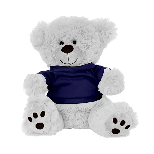 White/ Navy Shirt color option for Plush Bear W/ Embroidered Paws And T Shirt