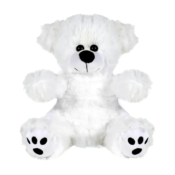White/ No Shirt color option for Plush Bear W/ Embroidered Paws And T Shirt