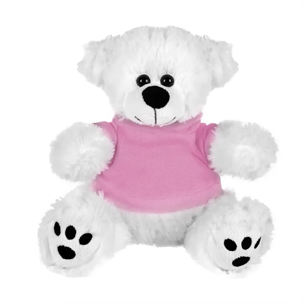 White/Pink Shirt color option for Plush Bear W/ Embroidered Paws And T Shirt