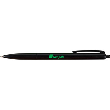 Black Barrel/Black Clip color option for Bay Plastic Pen