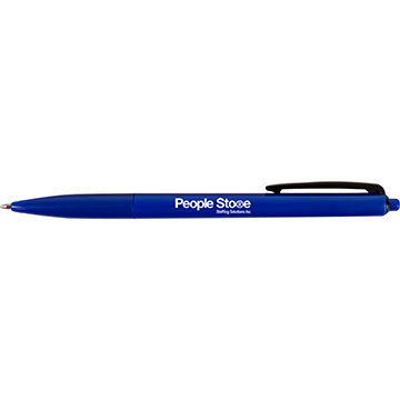 Blue Barrel/Black Clip color option for Bay Plastic Pen
