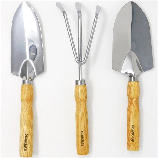 Natural Stainless Steel color option for Evergreen 3 Piece Garden Tool Set