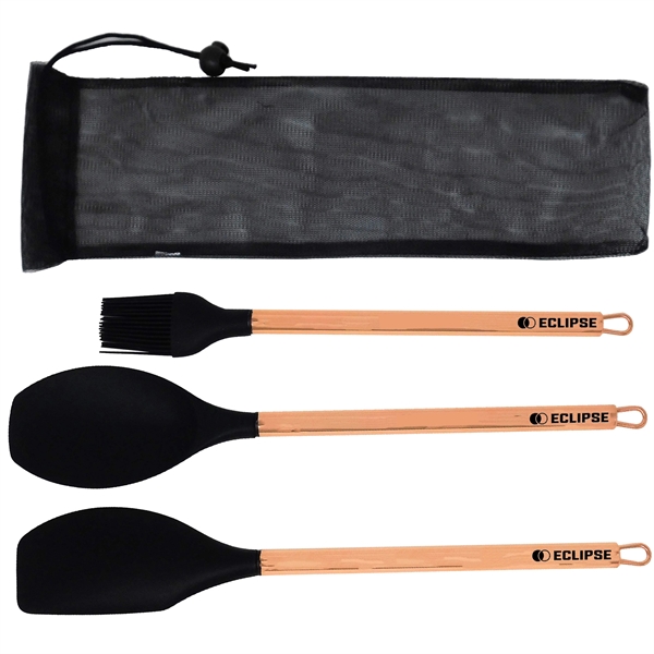 Copper/Black color option for Cyprus Copper Utensil Set