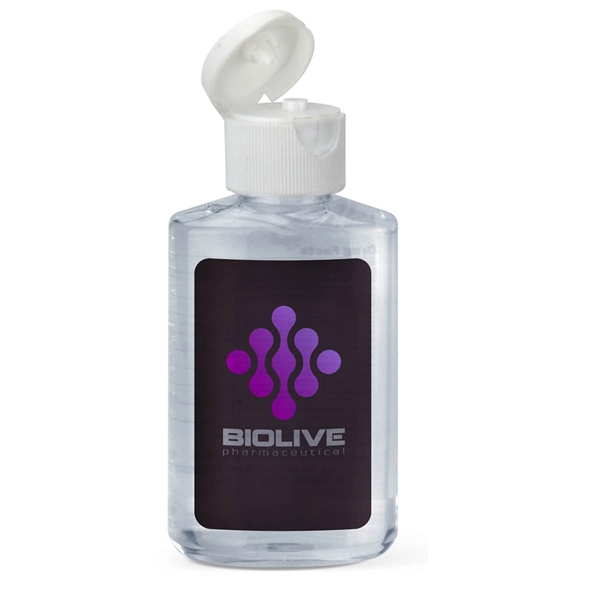 Clear White color option for 2oz. Travel Gel Hand Sanitizer