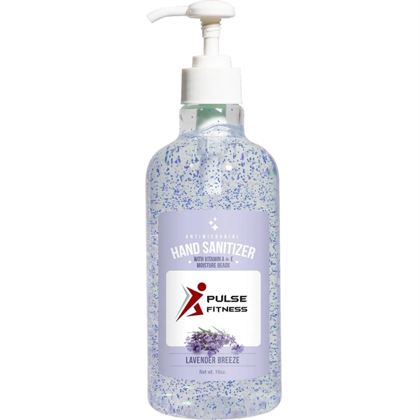 Blue Beads color option for 16oz Hand Sanitizer Gel With Moisturizing Beads