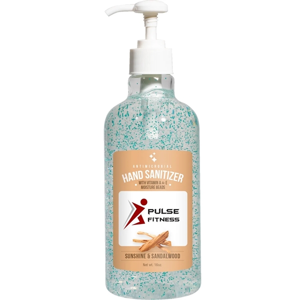 Green Beads color option for 16oz Hand Sanitizer Gel With Moisturizing Beads
