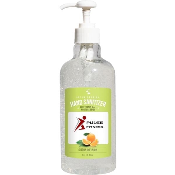 White Beads color option for 16oz Hand Sanitizer Gel With Moisturizing Beads