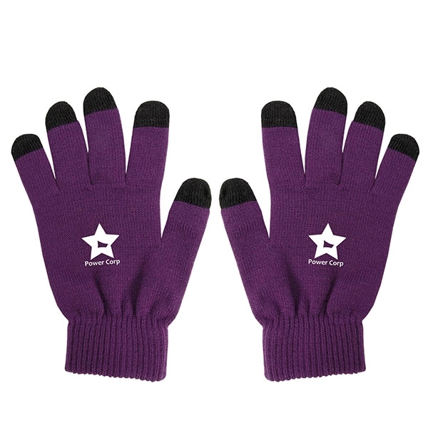 Purple Black color option for Knit Touch Screen Gloves