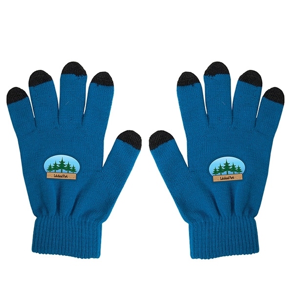 Royal Blue Black color option for Knit Touch Screen Gloves