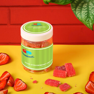 Photo of Sour Strawberry Bricks: Large Jar