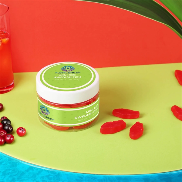 Clear White color option for Mini Red Swedish Fish: Small Jar