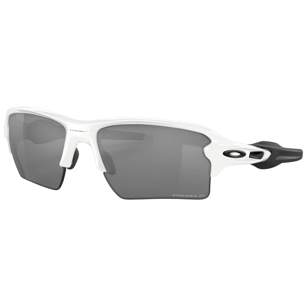 Polished White/Prizm Black Polarized color option for Oakley Flak 2.0 Xl Sunglasses