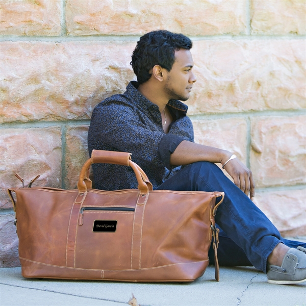 Distressed Tan color option for Little River Leather Duffel