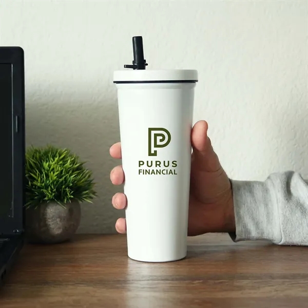 White color option for Kemble Stainless Steel Straw Tumbler 750 Ml. (25 Fl. Oz.)