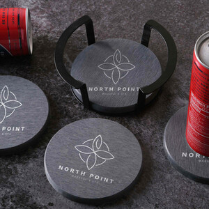 Photo of Relic Diatomite Coaster: 4 Pc Set In Metal Stand