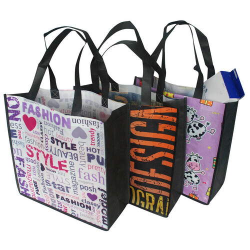 Main photo of 100 Gsm Pet Tote Bag With Black Gusset & Handles: 13" X 13" X 5"