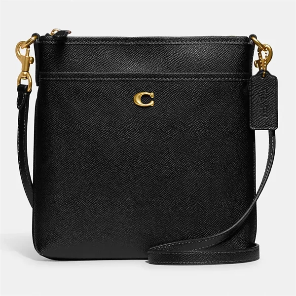 Black color option for Coach Kitt 26 Leather Messenger Crossbody Bag