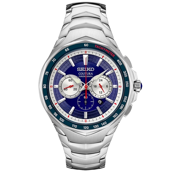 Stainless Steel color option for Seiko Srwz21 Coutura Ss Quartz Chronograph Blue Dial