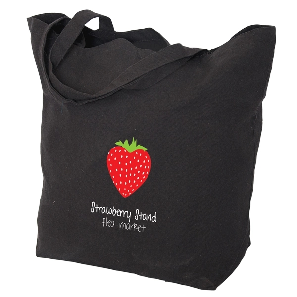 Black color option for 12 Oz Cotton Canvas Tote Bag: 20" W X 17.5" H