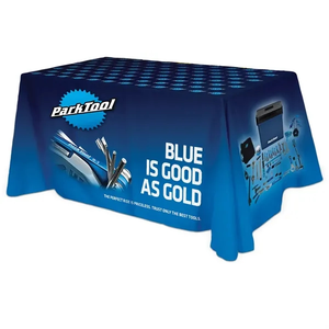 Photo of All Over Full Color Dye Sub Table Cover   Flat Poly 4 Sided, Fits 6' Table