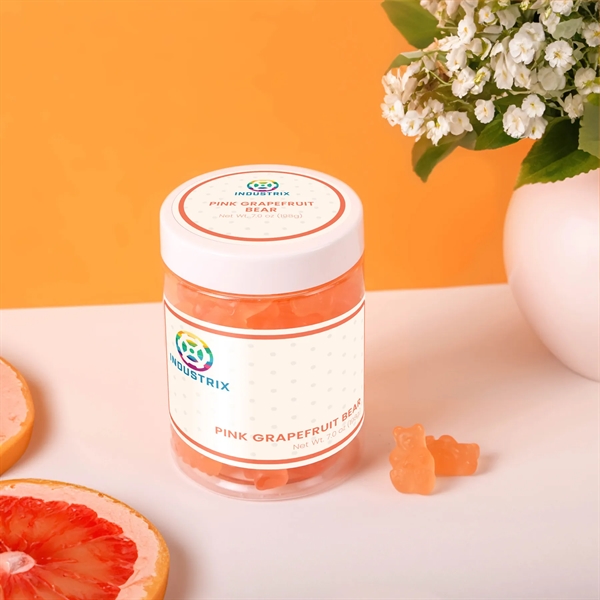 Clear White color option for Pink Grapefruit Bears: Large Jar