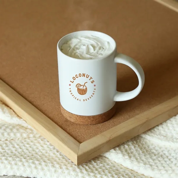 White Brown color option for Caspian Ceramic Cork Mug 400 Ml. (13.5 Fl. Oz.)