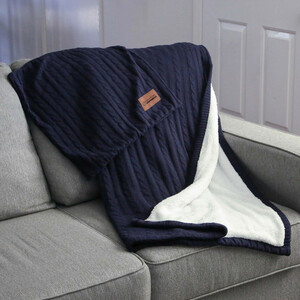 Photo of Sweater Weather Sherpa Blanket W/ Pillowcase