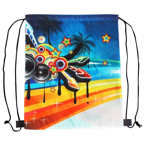Main photo of 210 D Drawstring Bag 2 Sides Full Color Printed: 14" X 17"