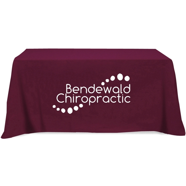 Burgundy color option for Flat 3 Sided Table Cover   Fits 6 Foot Standard Table: Poly Cotton