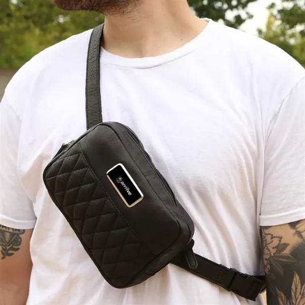 Black color option for Brea Canyon Leather Cross Body Bag