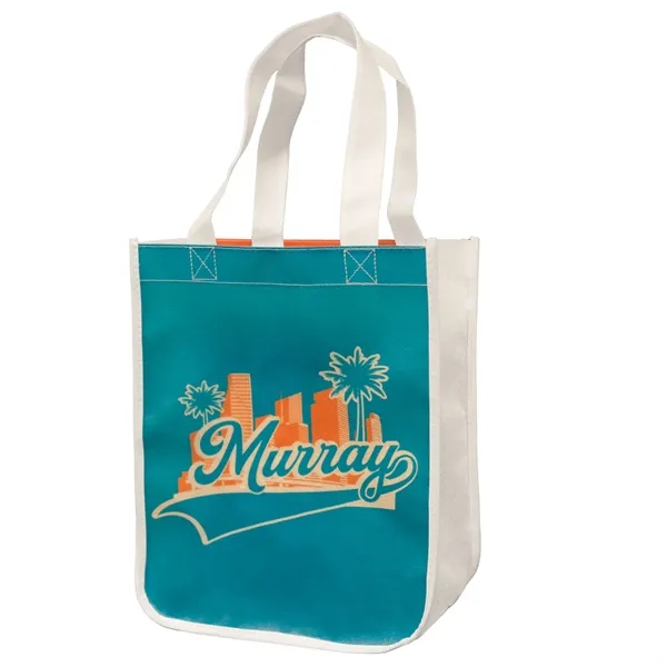Dyed To Order With Black Handles color option for Laminated Non Woven Sublimated Tote Bag: 9" X 11.5" X 4"