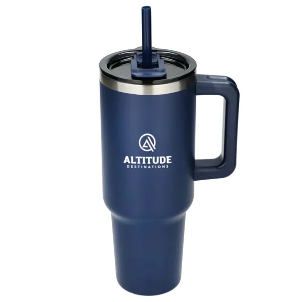 Navy (Ny) color option for Pinnacle 40 Oz Vacuum Insulated Eco Friendly Travel Tumbler With Straw