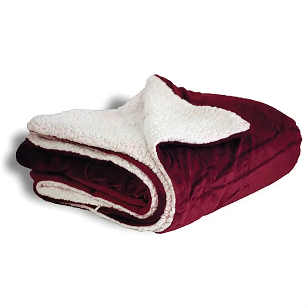 Burgundy color option for Mink Sherpa Blanket