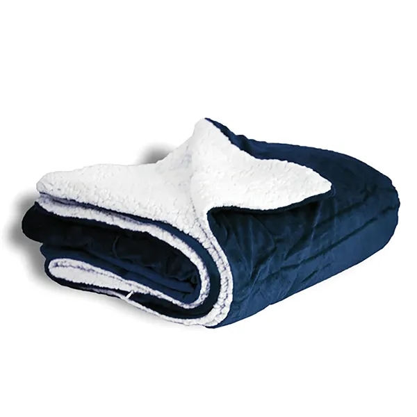 Navy color option for Mink Sherpa Blanket