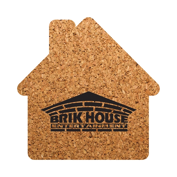 Natural color option for Pcc105 House Shaped Cork Coasters